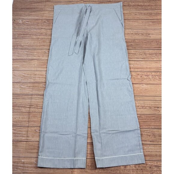 Mens Bonsoir London 100% Cotton Gray Pajama Set With White Piping - Picture 9 of 16